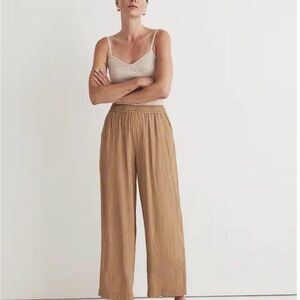 Madewell Relaxed Wide-Leg Pull-On Pants in Camel